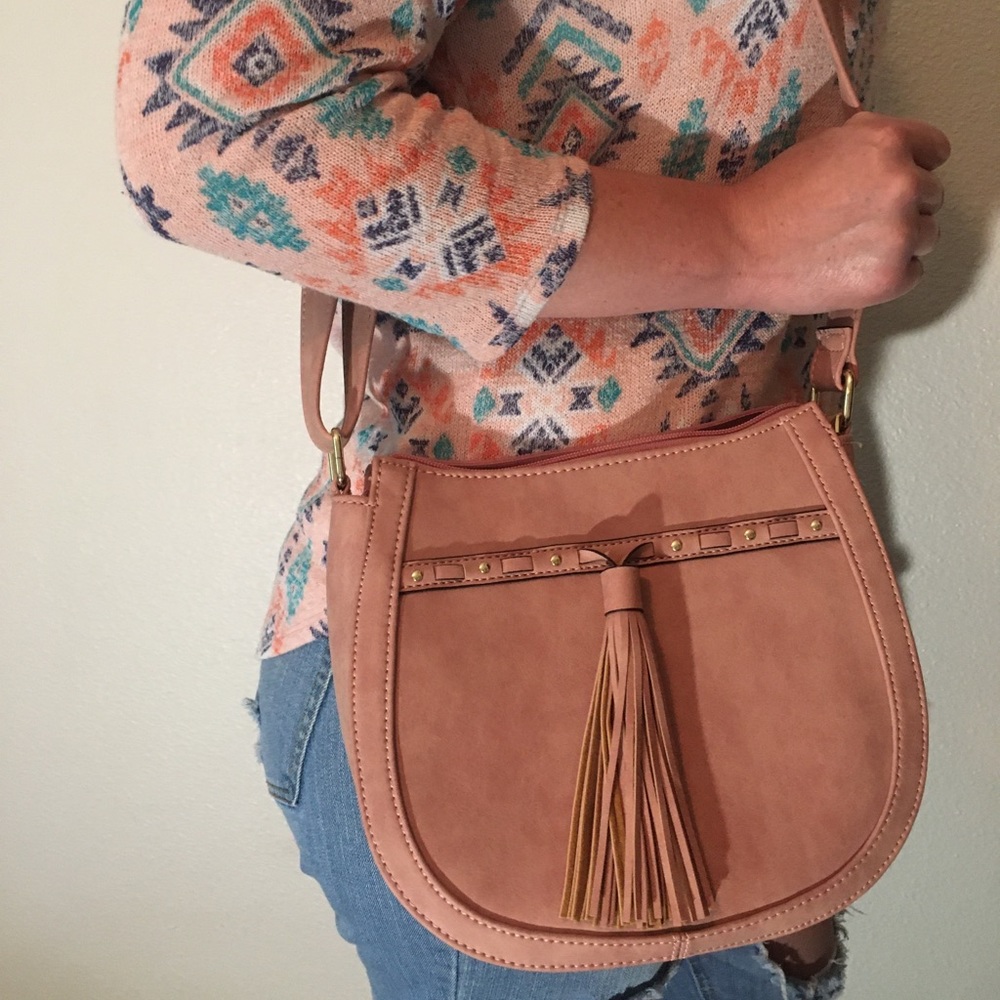 Blush suede purse!